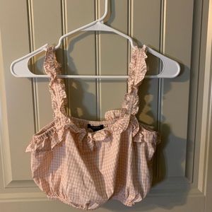 Pink and white cute tank top